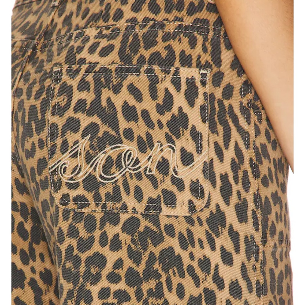 NWT Revolve Dio Cargo Jeans Leopard Damson Madder Leopard Print Pants UK 10 US 6 - Picture 6 of 12